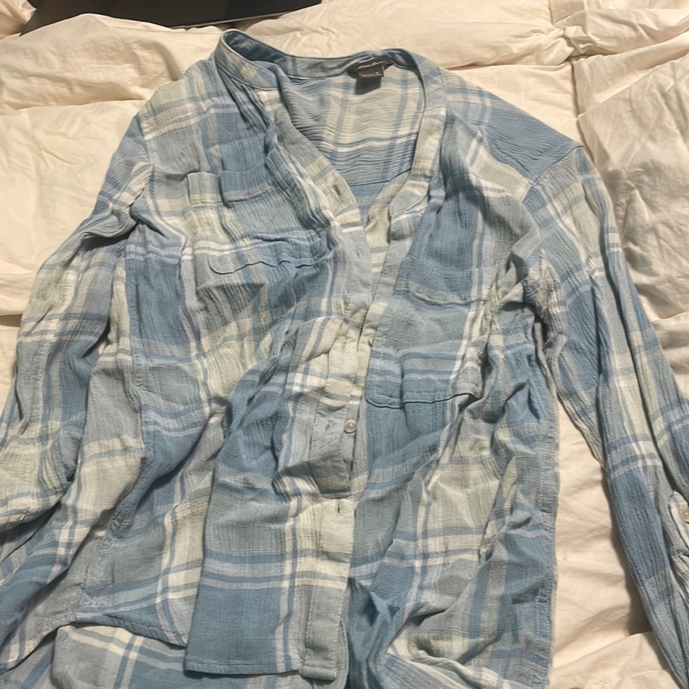 Blue light weight flannel